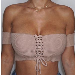 Off the shoulder knit top